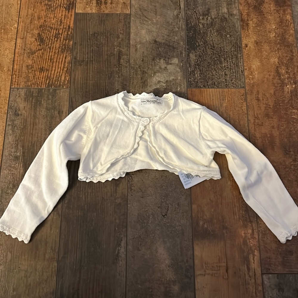 Mayoral Toddler White Cardigan